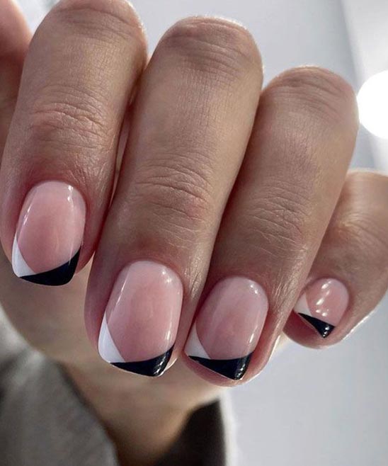 Black and White Nail Art French Manicure