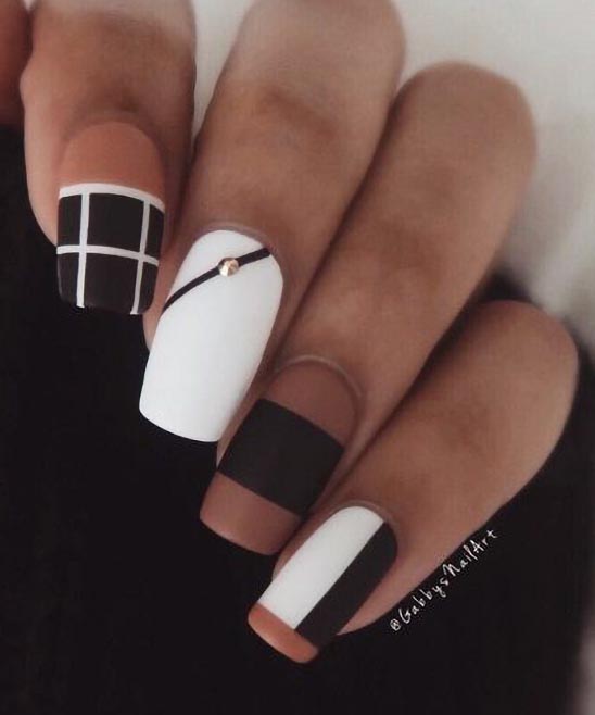 Black and White Nail Art Images
