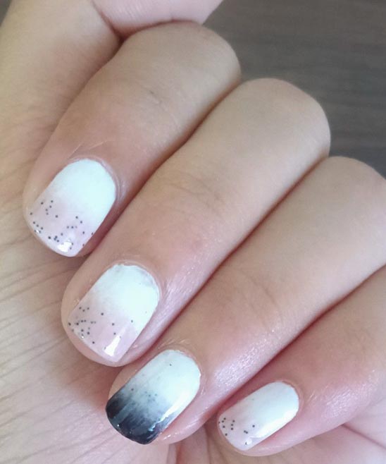 Black and White Nail Designs With Rhinestones