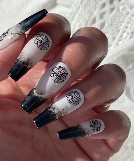 Black and White Nail Ombre