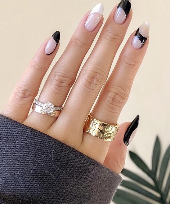 Black and White Nails French Tip