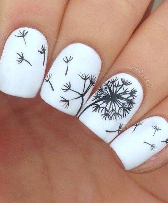 Black and White Ombre Nail Art