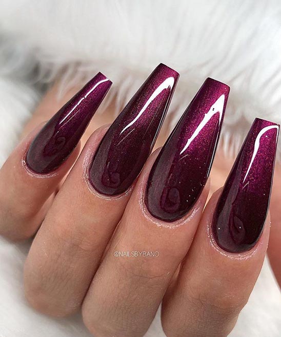 Black to Burgundy Ombre Nails