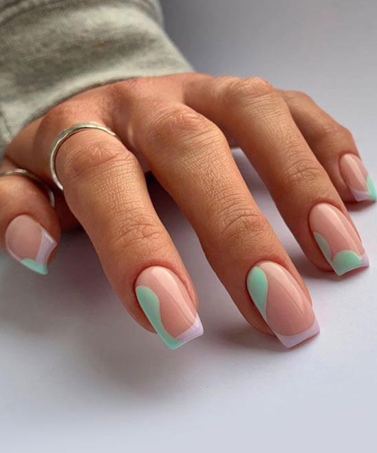 Blue French Tip Nail Designs