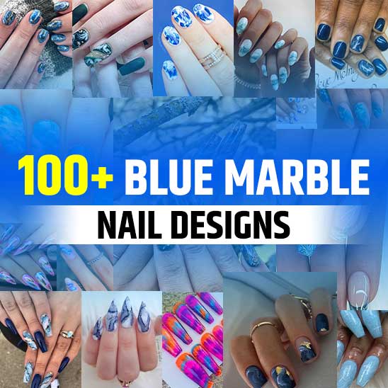 Blue Marble Nails