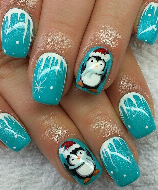 Blue Nail Designs Christmas