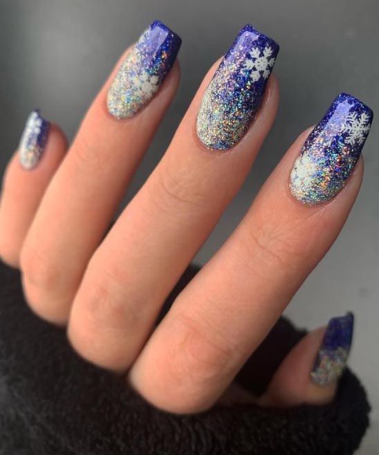 Blue Nail Designs for Christmas