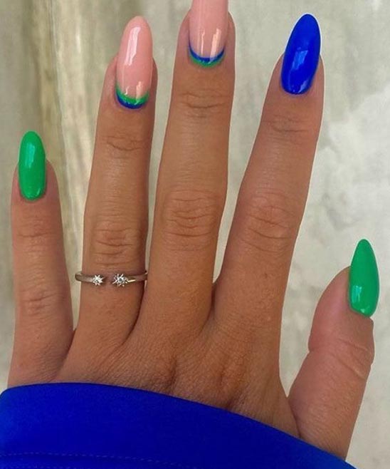 Blue and Green Nail Art Designs