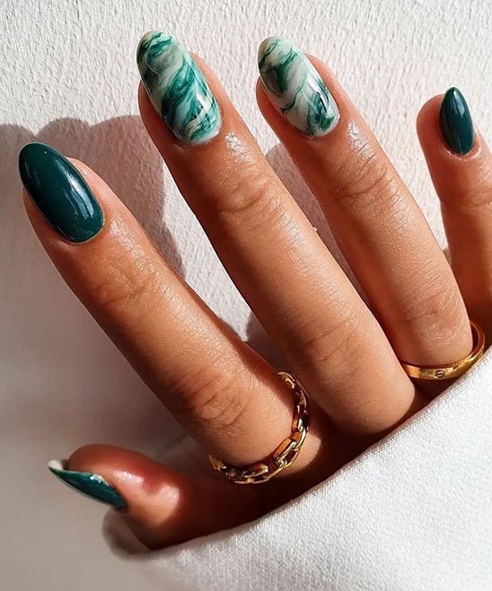 Blue and Green Nail Designs With Bling