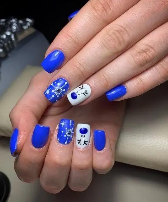 Blue and Silver Christmas Nail Designs