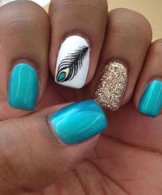 Blue and White Nail Art Designs