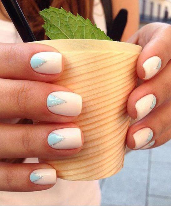 Blue and White Nail Design