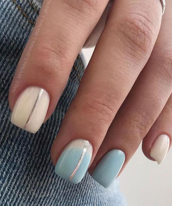 Blue and White Nail Designs for Weddings