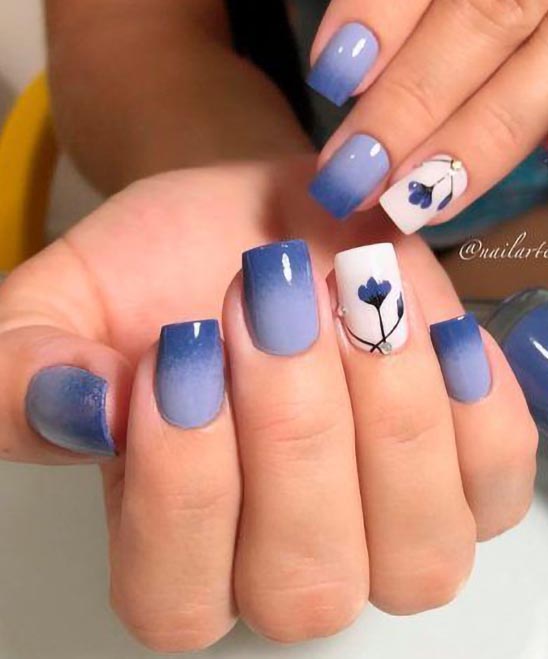 Blue and White Nail Polish Designs