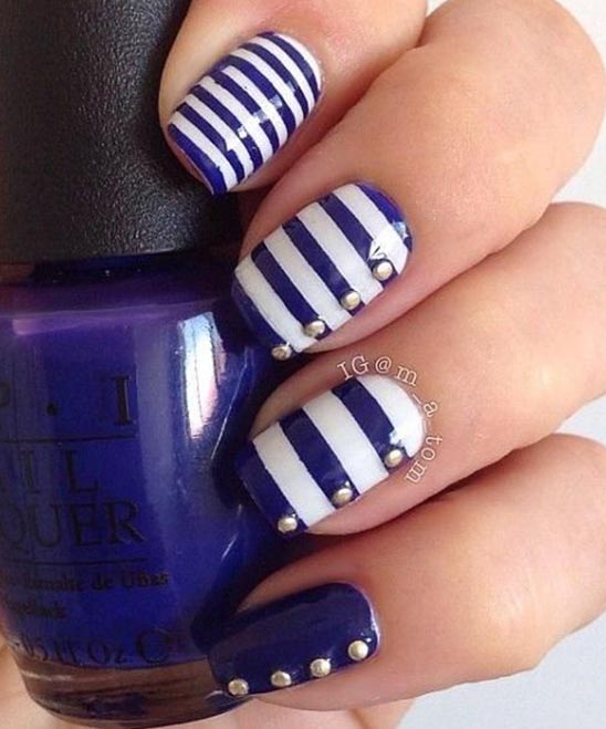 Blue and White Ombre Nail Designs