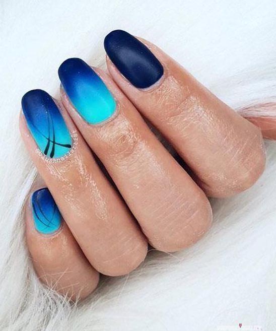 Blue and White Wedding Nail Designs