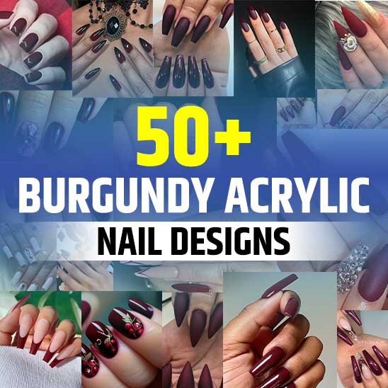 Burgundy Acrylic Nails