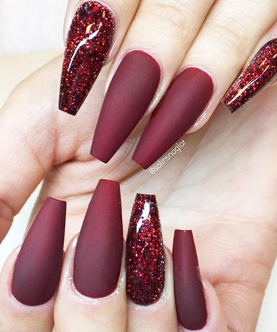 Burgundy Acrylic Nails