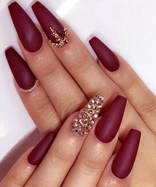 Burgundy Cat Eye Nails