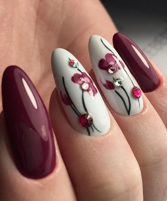 Burgundy Christmas Nails