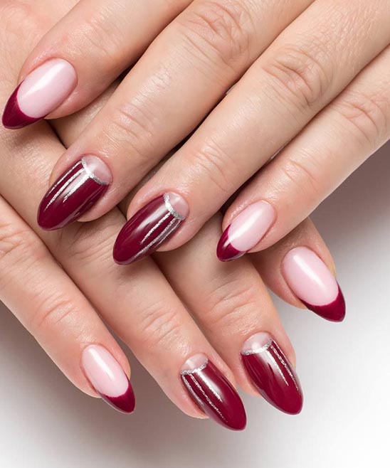 Burgundy Chrome Nails