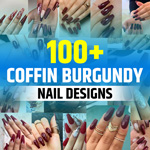Burgundy Coffin Nails