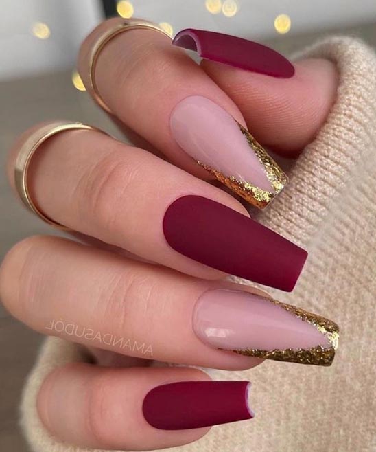 Burgundy Color Nail Design Ideas