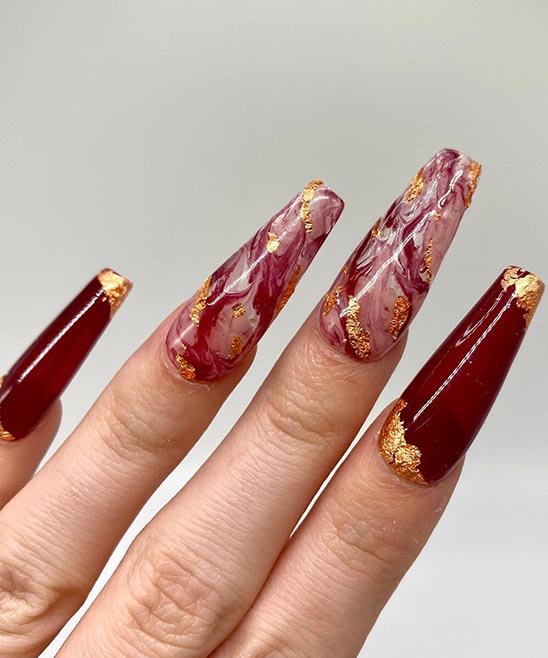 Burgundy Color Nails