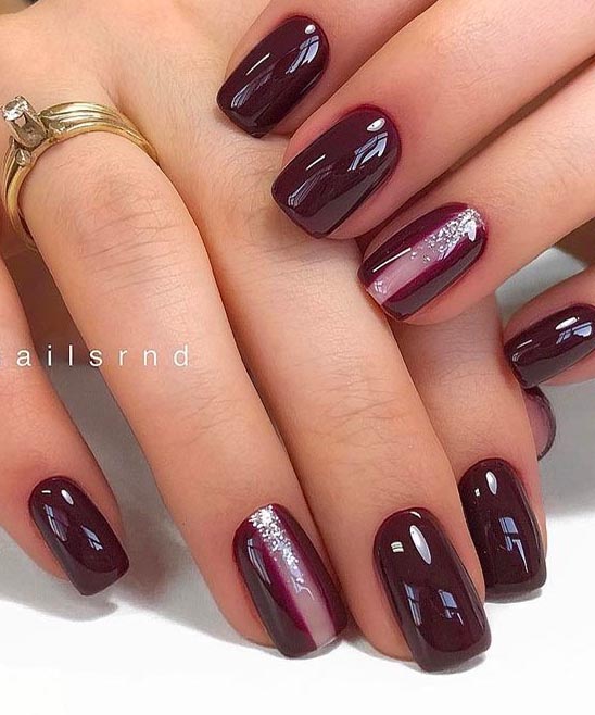 Burgundy Colored Acrylic Nails