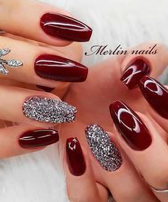 Burgundy Dark Red Nails