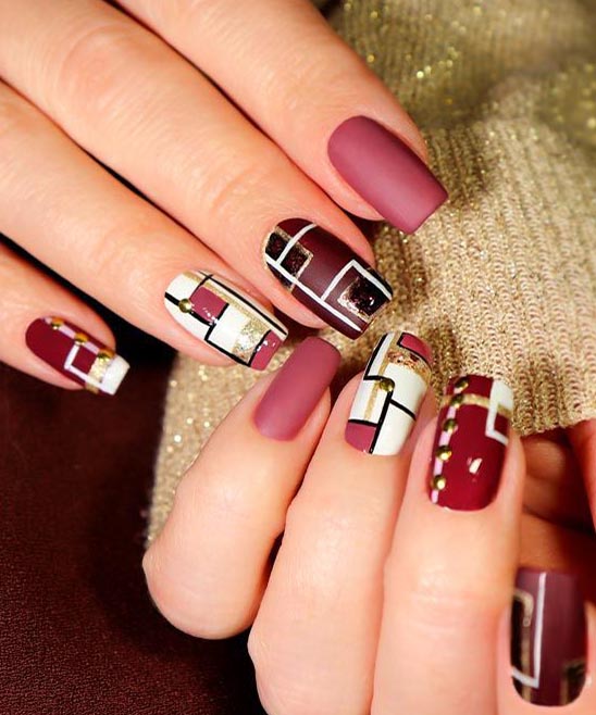 Burgundy Dip Nails