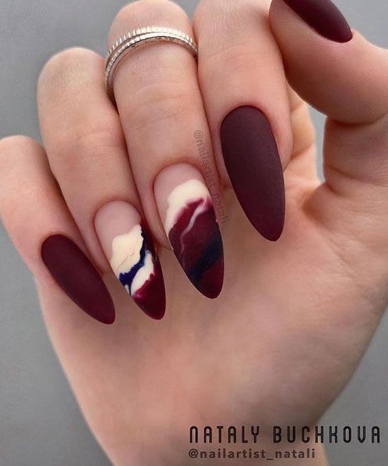 Burgundy French Nails