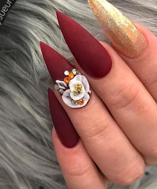 Burgundy French Tip Nail Designs