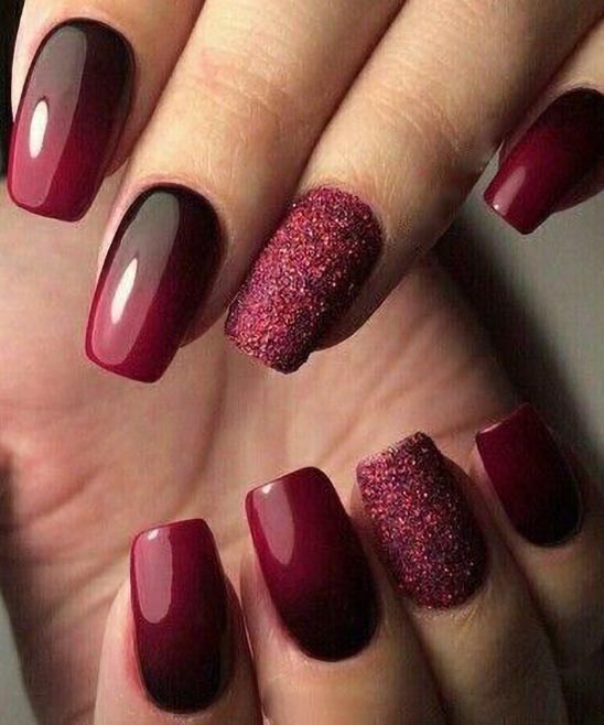 Burgundy Gel Nails Matte