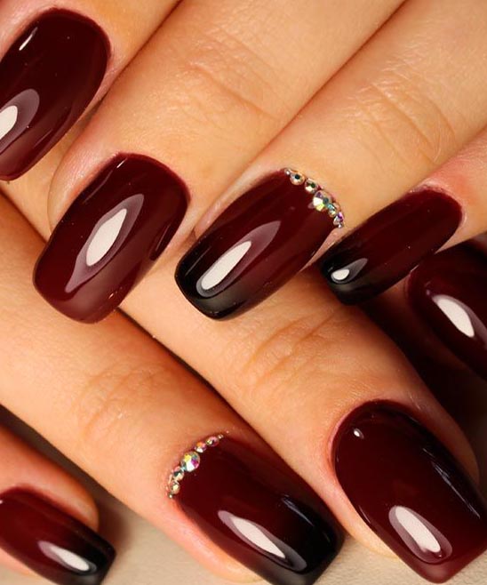 Burgundy Marble Nails