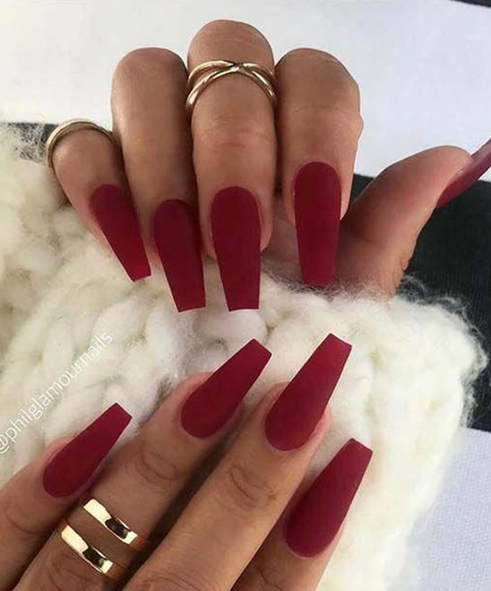 Burgundy Matt Nails