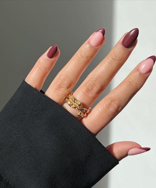 Burgundy Matte Coffin Nails