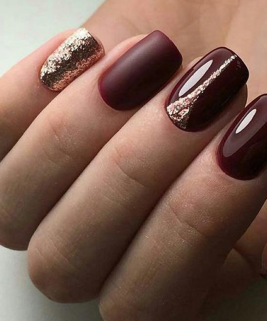Burgundy Matte Color Nails