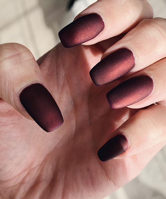Burgundy Matte Frenchtip Nails