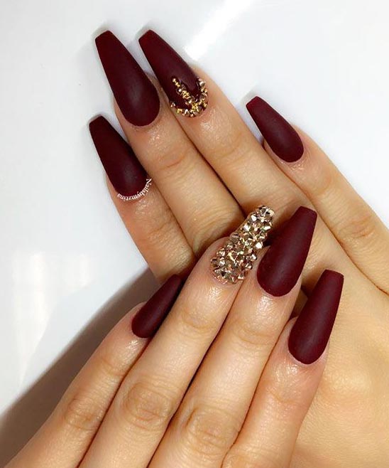 Burgundy Matte Frenchtip Nails