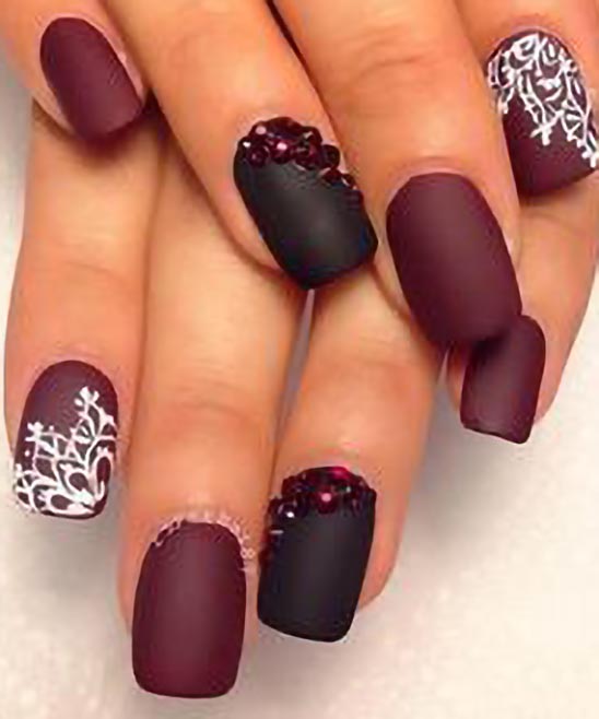 Burgundy Matte Gelish Nails