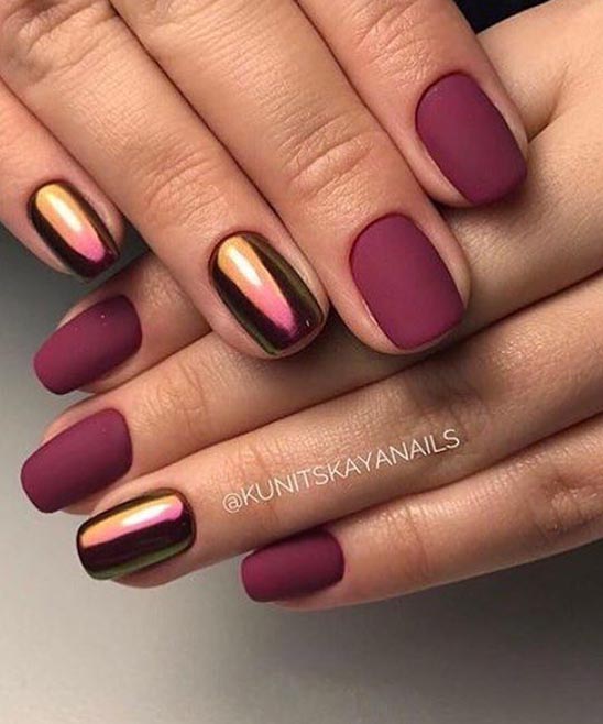 Burgundy Matte Nail Designs