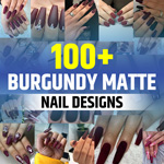 Burgundy Matte Nails