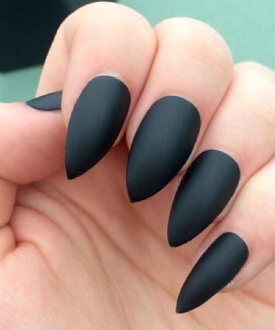 Burgundy Matte and Black Nails