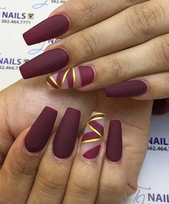 Burgundy Nail Color Design