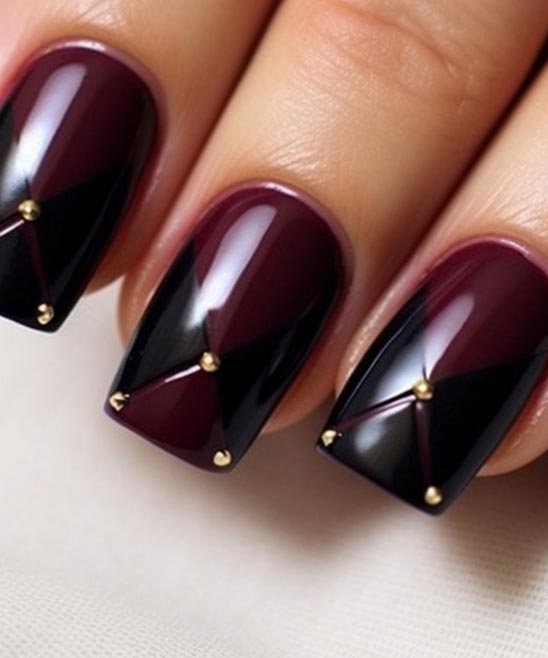 Burgundy Nail Designs With Glitter