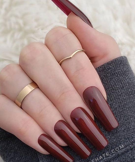 Burgundy Nails Coffin