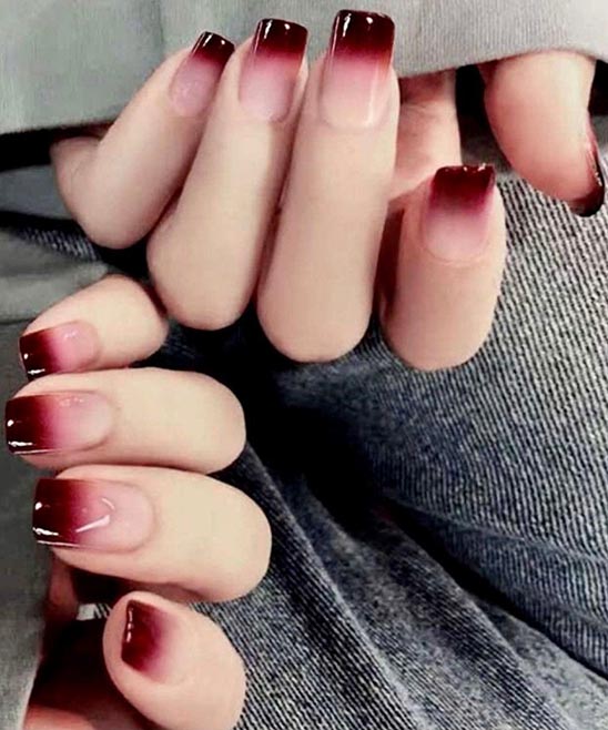 Burgundy Nails Ombre