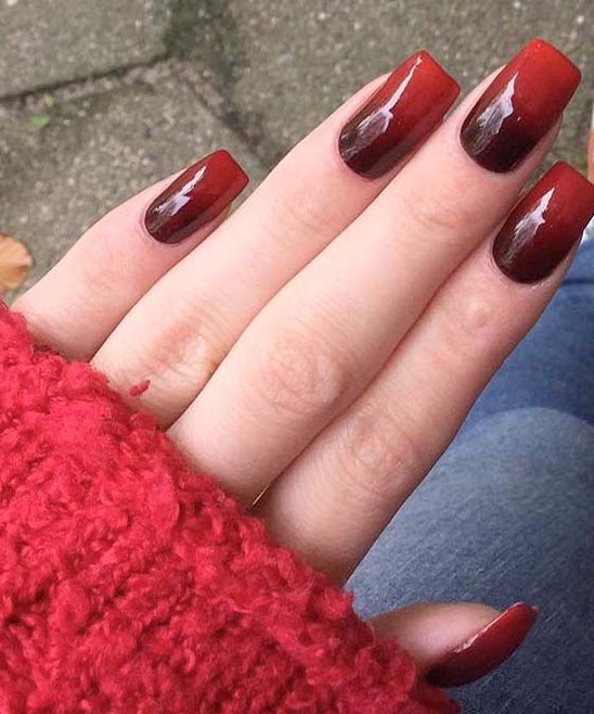 Burgundy Nude Ombre Nails