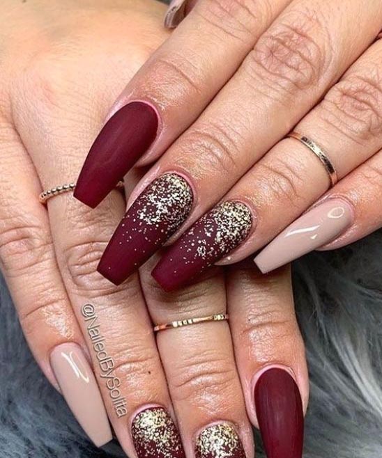 50+ Burgundy Acrylic Nails (2024) - TailoringinHindi